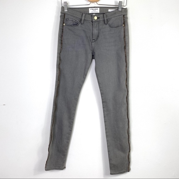 Frame Denim Le Skinny de Jeanne Zip Ankle Jeans - Picture 3 of 9